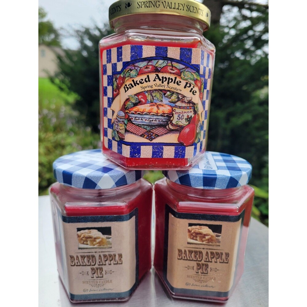 Home Interiors & Gifts Vintage Baked Apple Pie Candles New Lot of 3 1990's